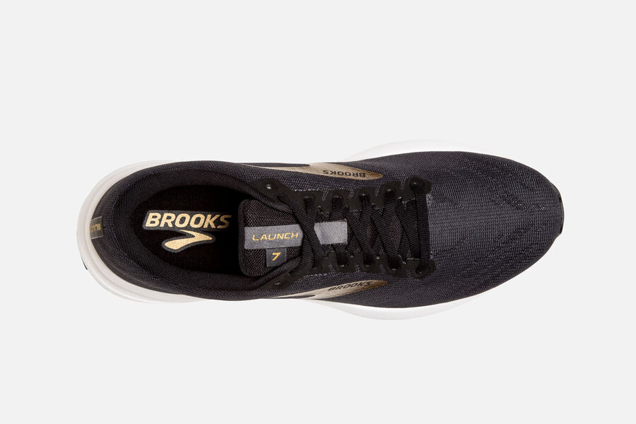 Brooks Launch 7 Road Running Shoes - Mens - Black/Gold - FC9085342